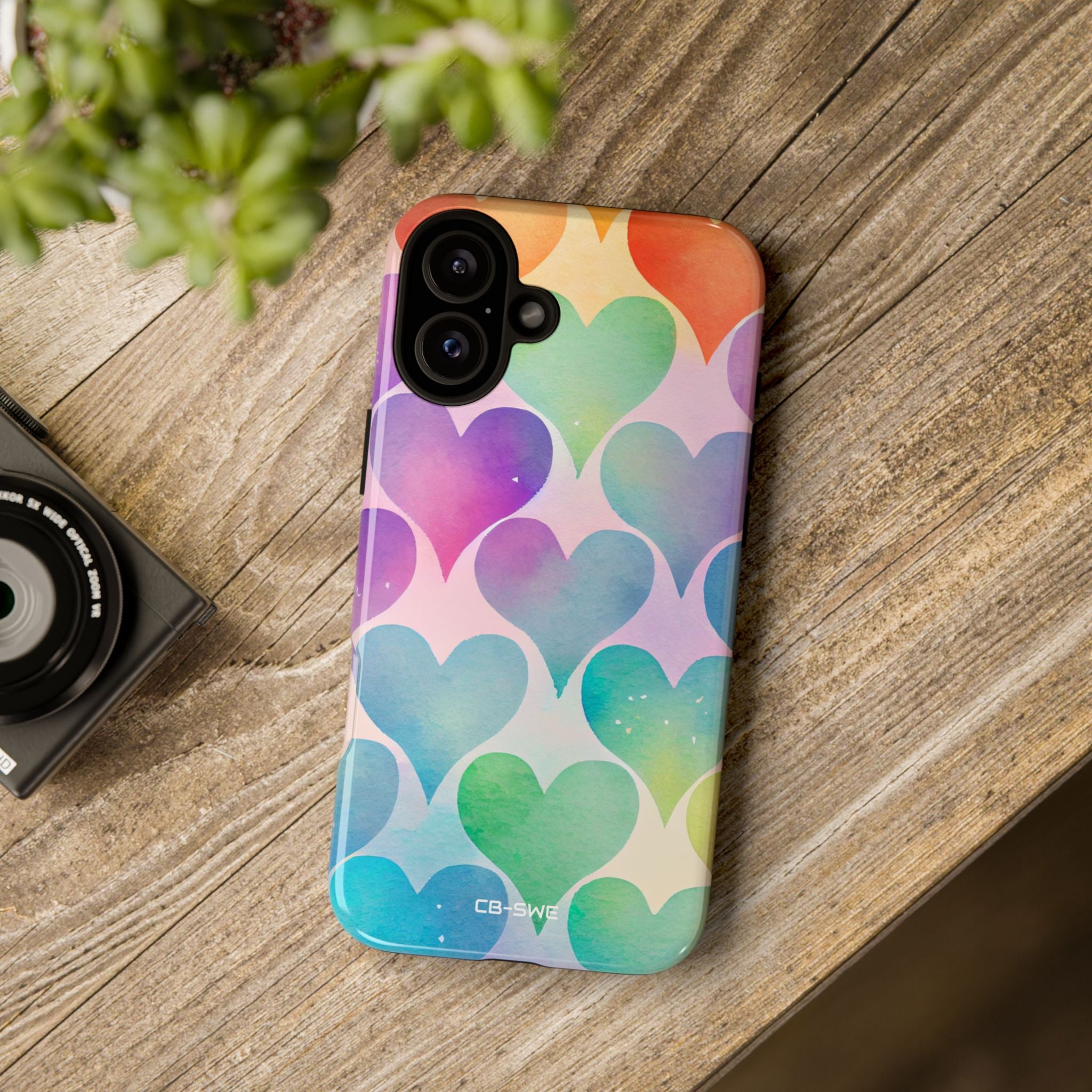 Watercolor Heart Symphony - iPhone Case