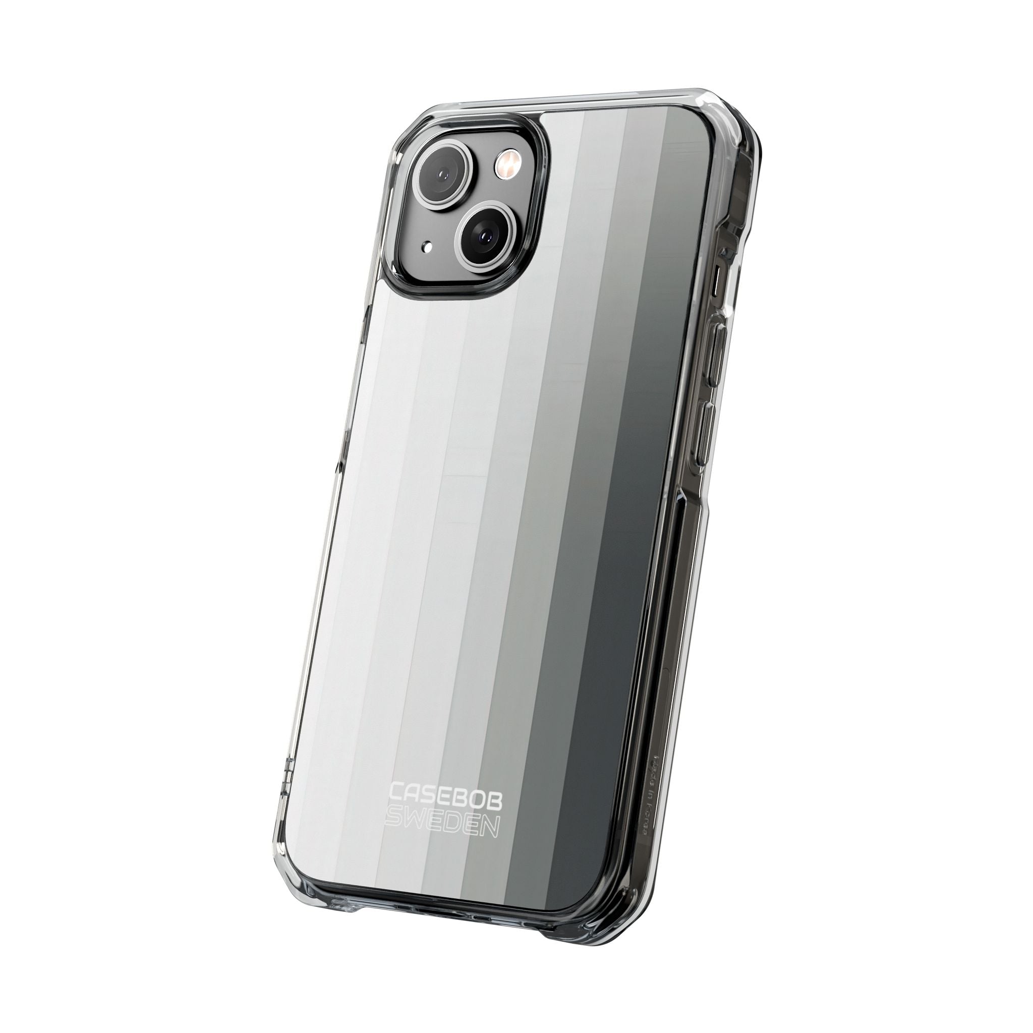 Silver Gradient Stripes iPhone 14 - Impact Clear+