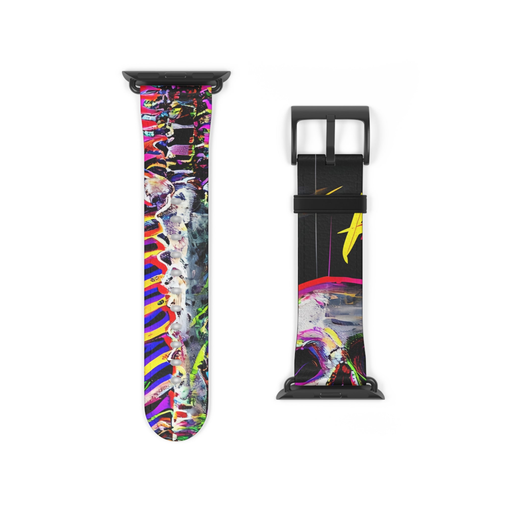 Neon Skeleton Laughter - Watch Band