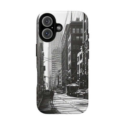 Urban Cityscape Line Perspective iPhone 16 | Tough+ Phone Case