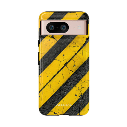 Yellow Stripe Distress Google Pixel 8 Case - Tough