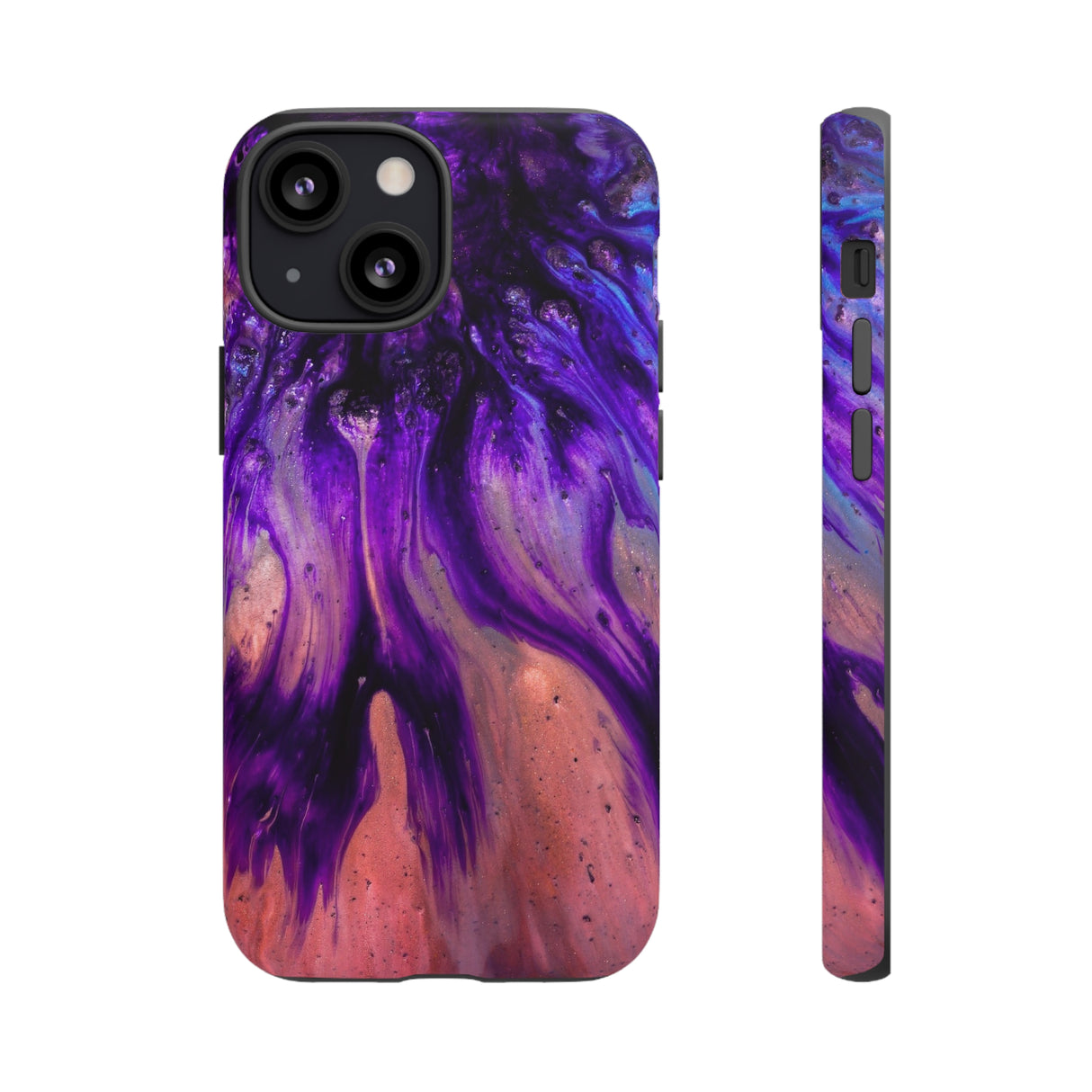 Purple Flow Ink Art iPhone Case (Protective) iPhone 13 Mini Matte Phone Case