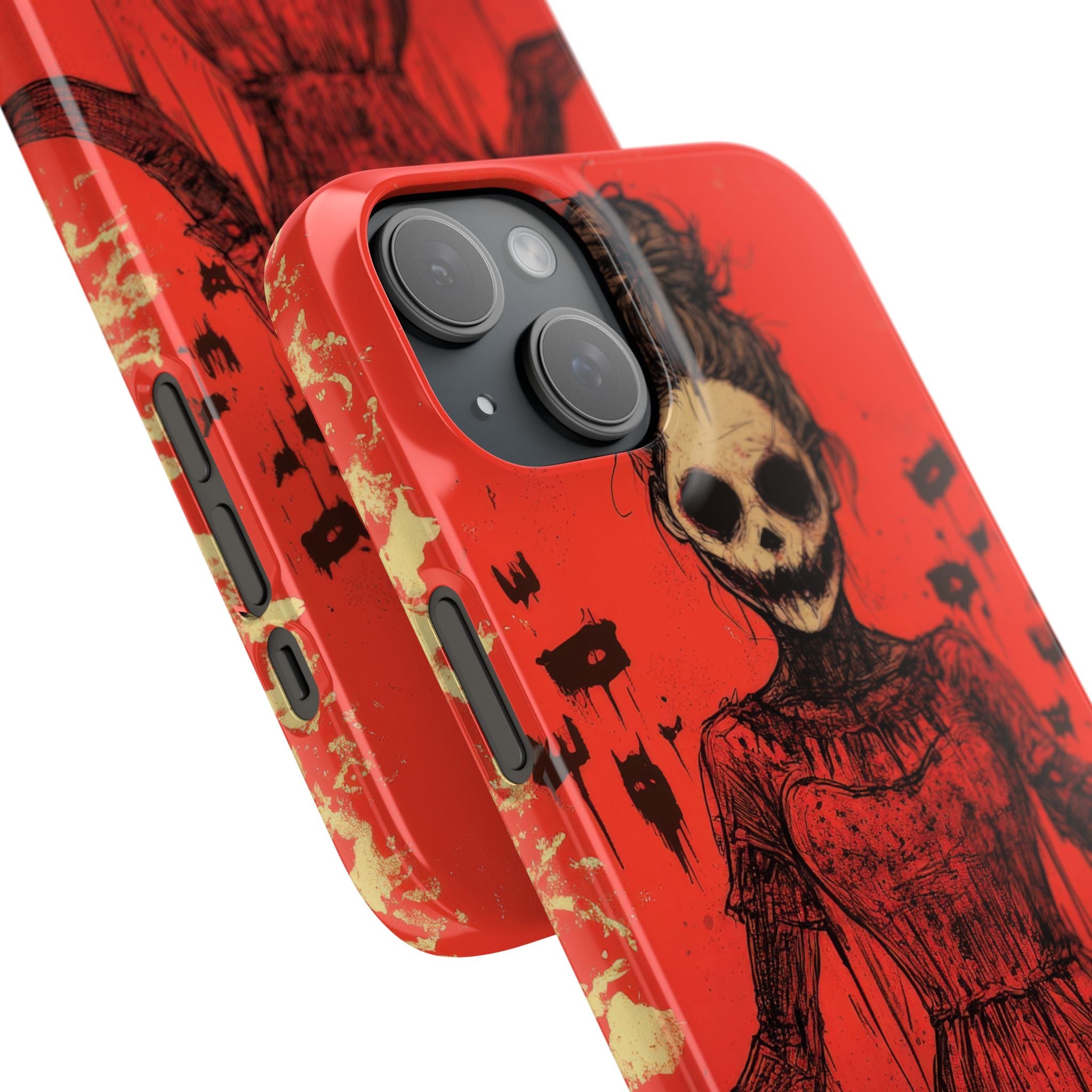 Haunting Scarlet Descent iPhone 15 - Slim Phone Case