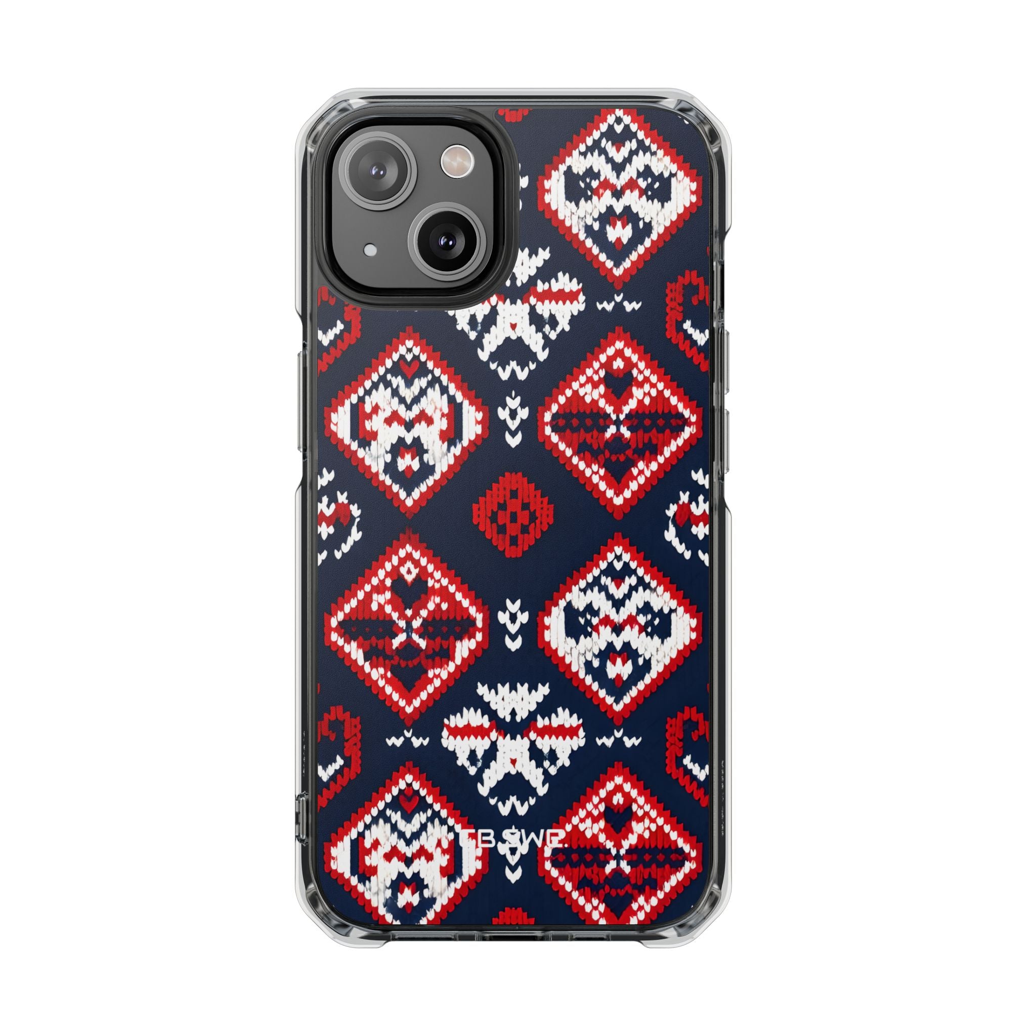 Festive Fair Isle Knitted Diamond Winter Clothing Seamless iPhone 14 - Impact Clear+