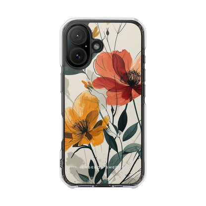 Elegant Floral Harmony iPhone 16 - Clear Impact Phone Case