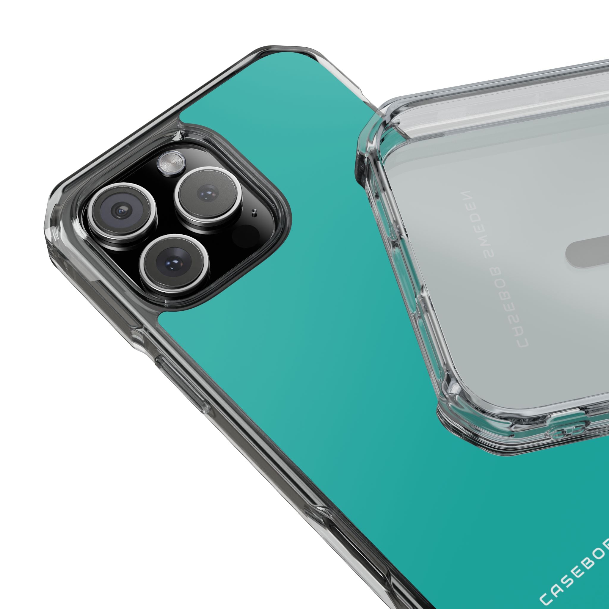 Helles Seegrün iPhone 16 - Transparente, schlagfeste Handyhülle