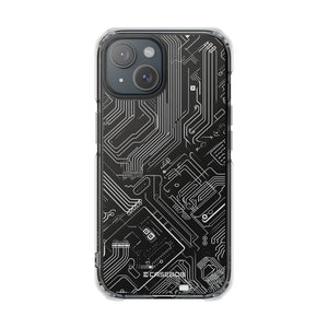 Cyber ​​Circuitry Art - Handyhülle für iPhone (Clear Impact - Magnetisch)