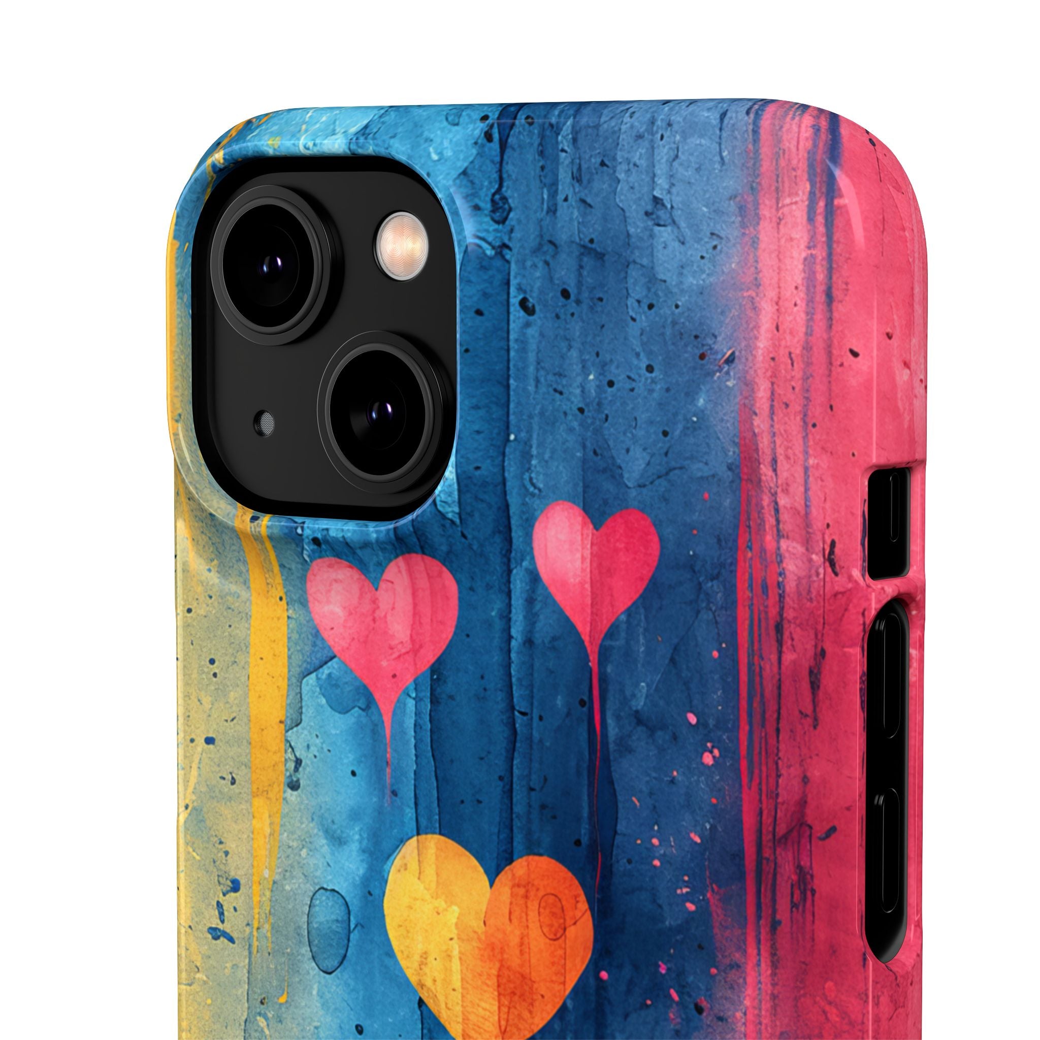 Hearts Watercolor Art - Slim iPhone 14 Phone Case