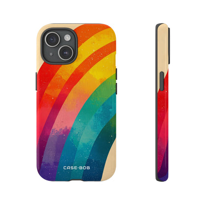 Textured Rainbow Arc iPhone 15 Case - Tough