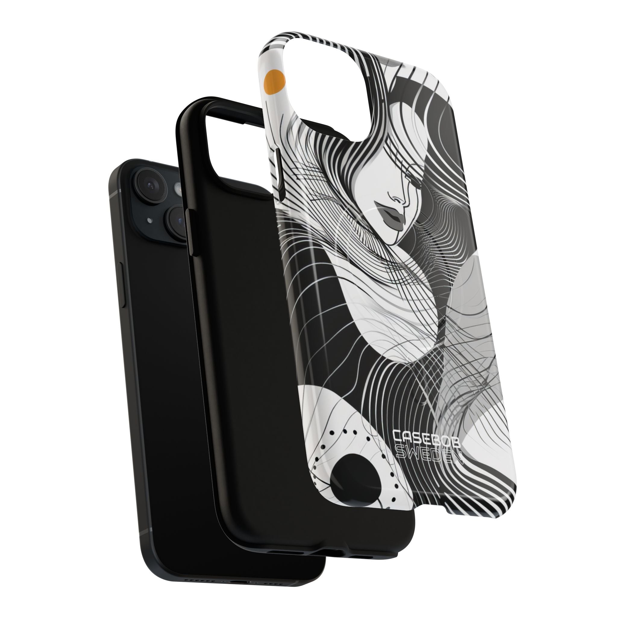 Orange Wave Motion iPhone 15 - Tough+