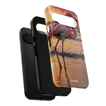 Sunset Flamingo Stand - Google Pixel Case