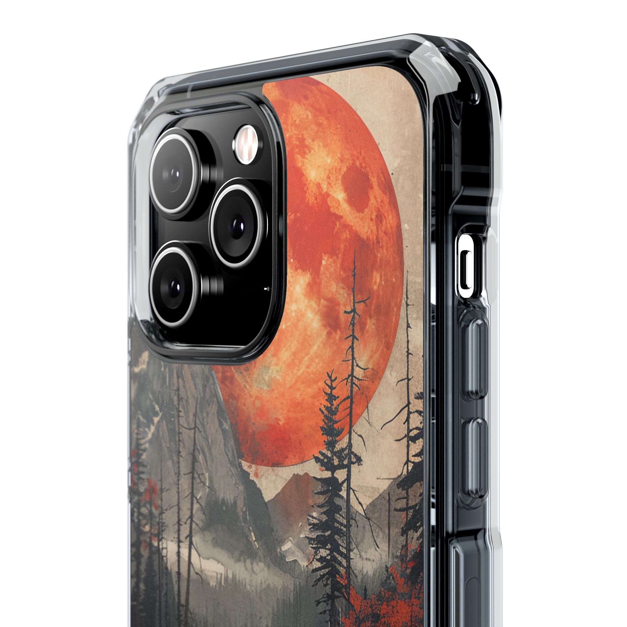 Celestial Glow Over Reflective Landscape iPhone 14 - Clear Impact Phone Case