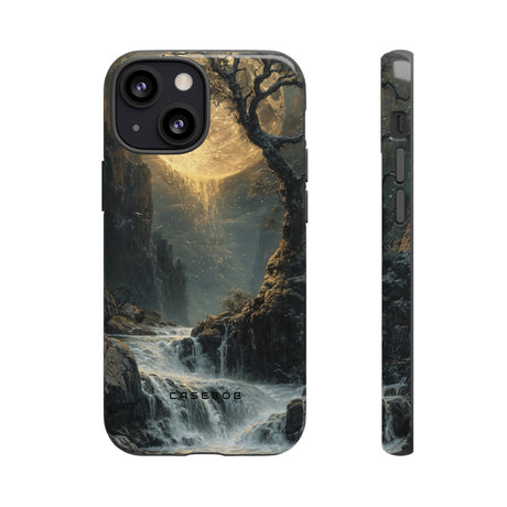 Moonlit Waterfall Silence - Protective Phone Case