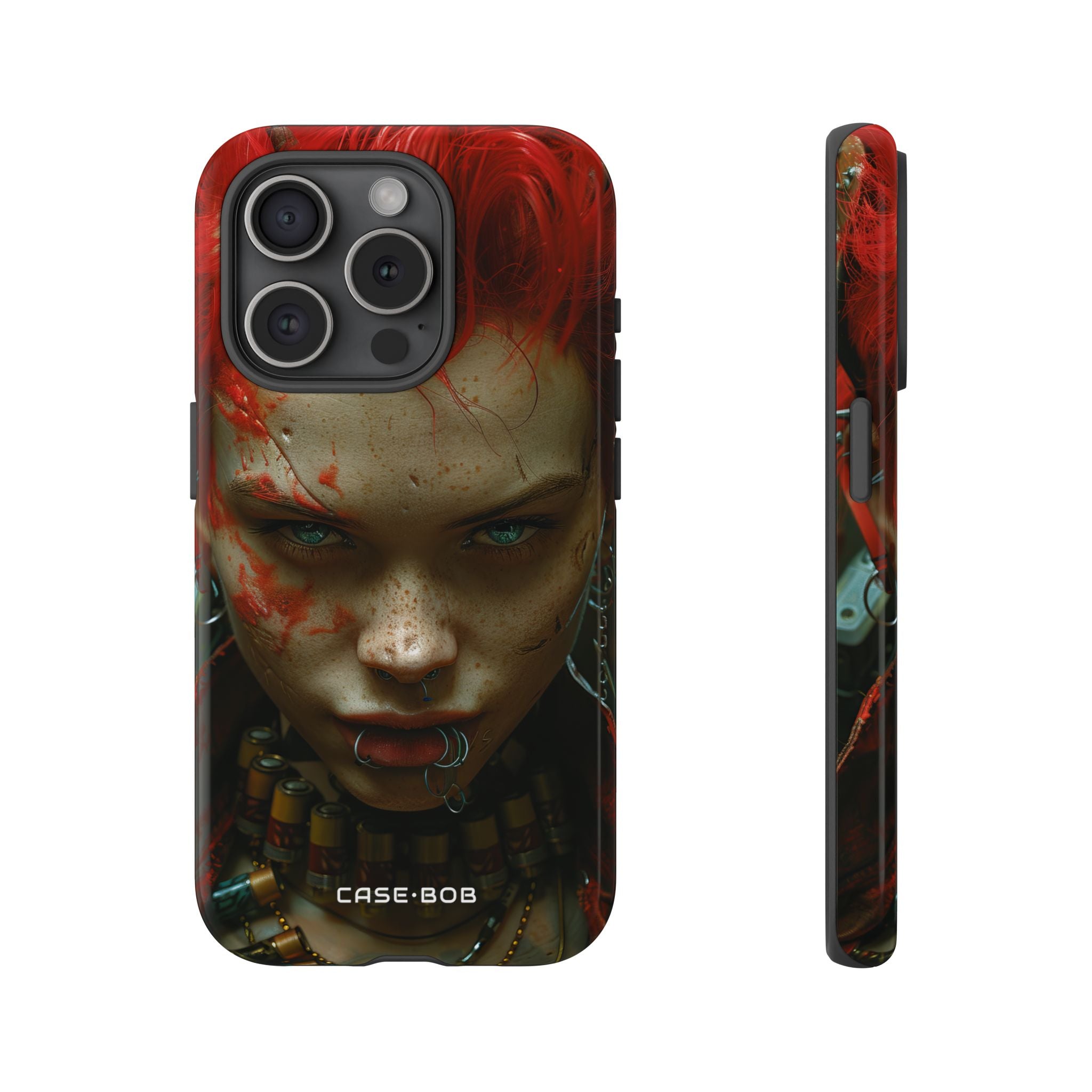 Red Spike Gaze iPhone 15 Pro Case - Tough