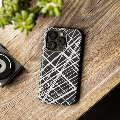 White Line Elegance - Protective Phone Case