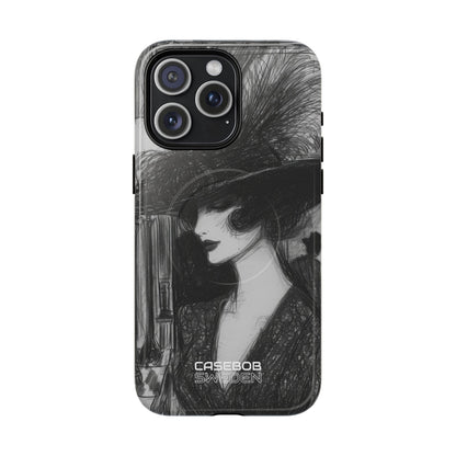 Vintage Feather Elegance iPhone 15 - Tough+