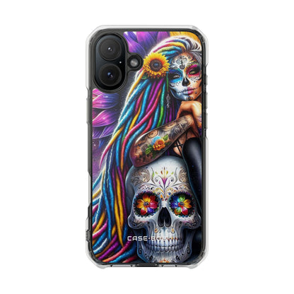 Sunflower Skull Glow iPhone 16 Plus Case - Impact