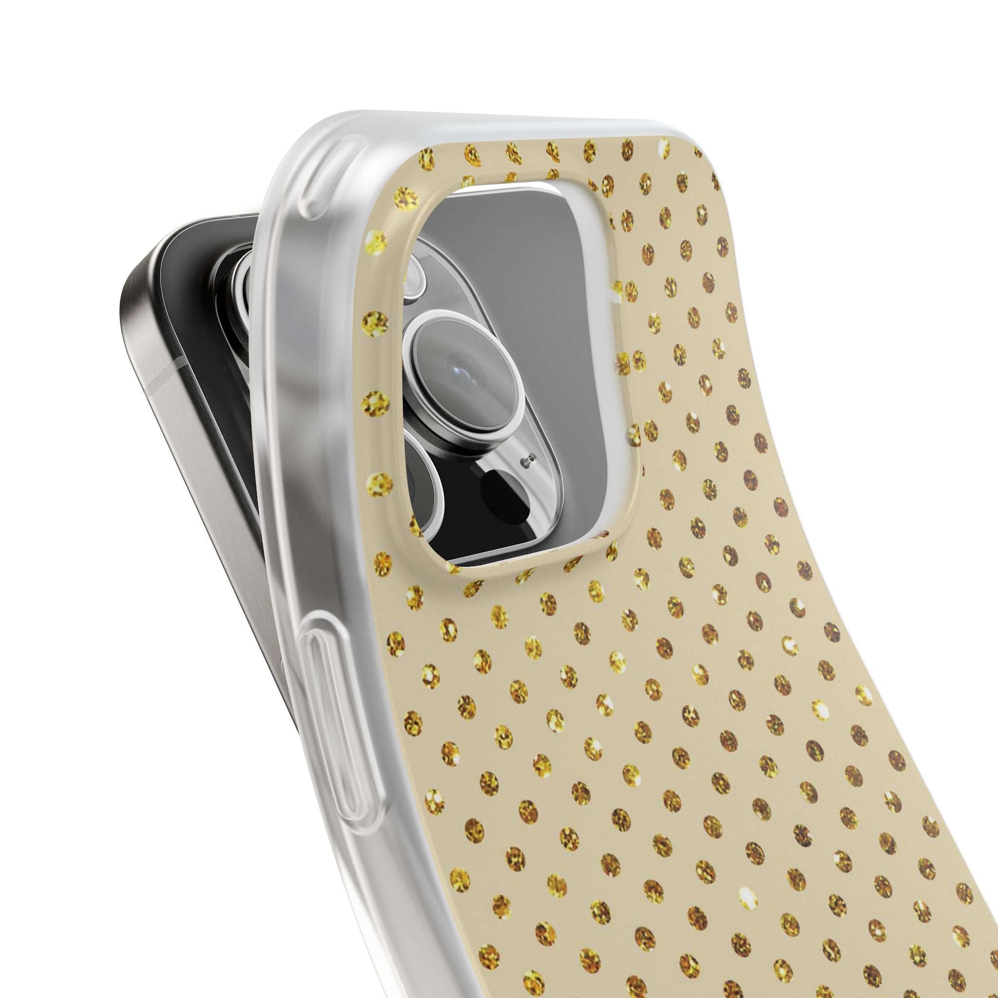 Gold Sparkle Grid iPhone 16 Pro Case - Soft