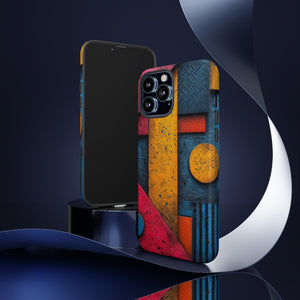 Neon Geometric Fusion - Protective Phone Case