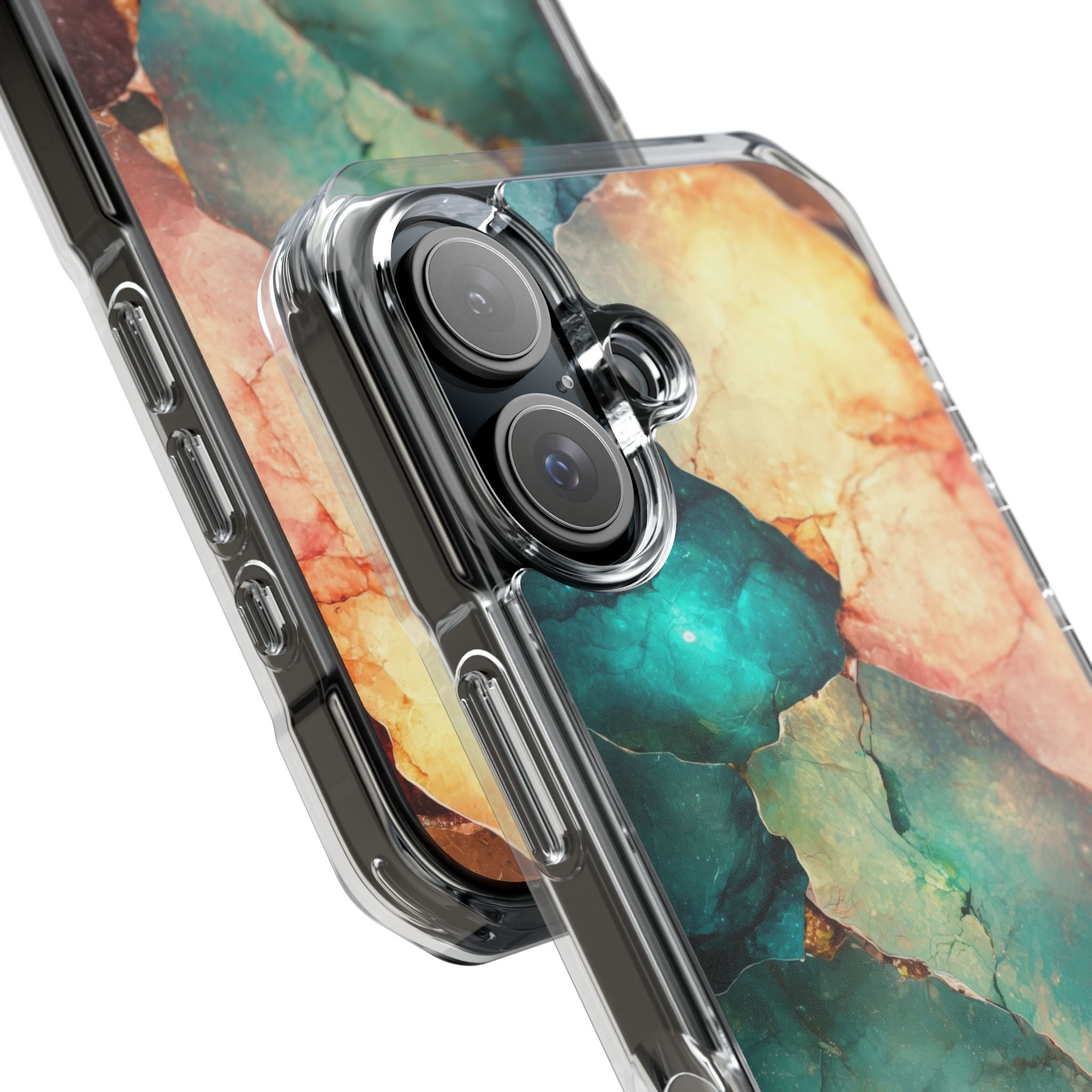 Teal Mosaic Veins iPhone 15 Case - Impact