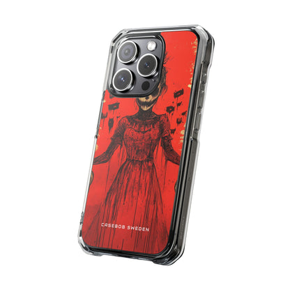 Haunting Scarlet Descent iPhone 15 - Clear Impact Phone Case