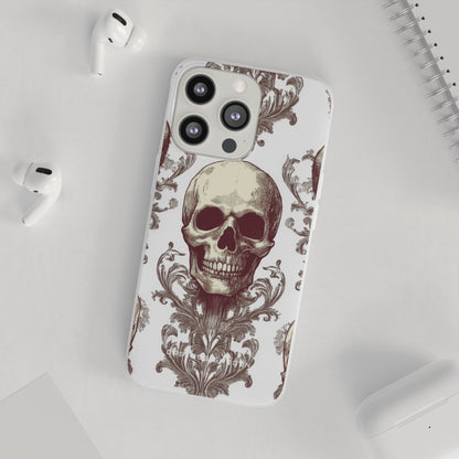 Gothic Skulls and Ornate Foliage iPhone 13 - Flexi Phone Case