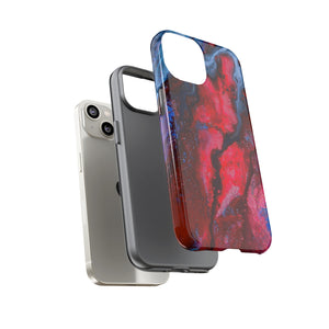 Neon Red Ink Art iPhone Case (Protective) Phone Case