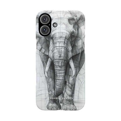 Elephant Line Geometry iPhone 16 - Slim Phone Case