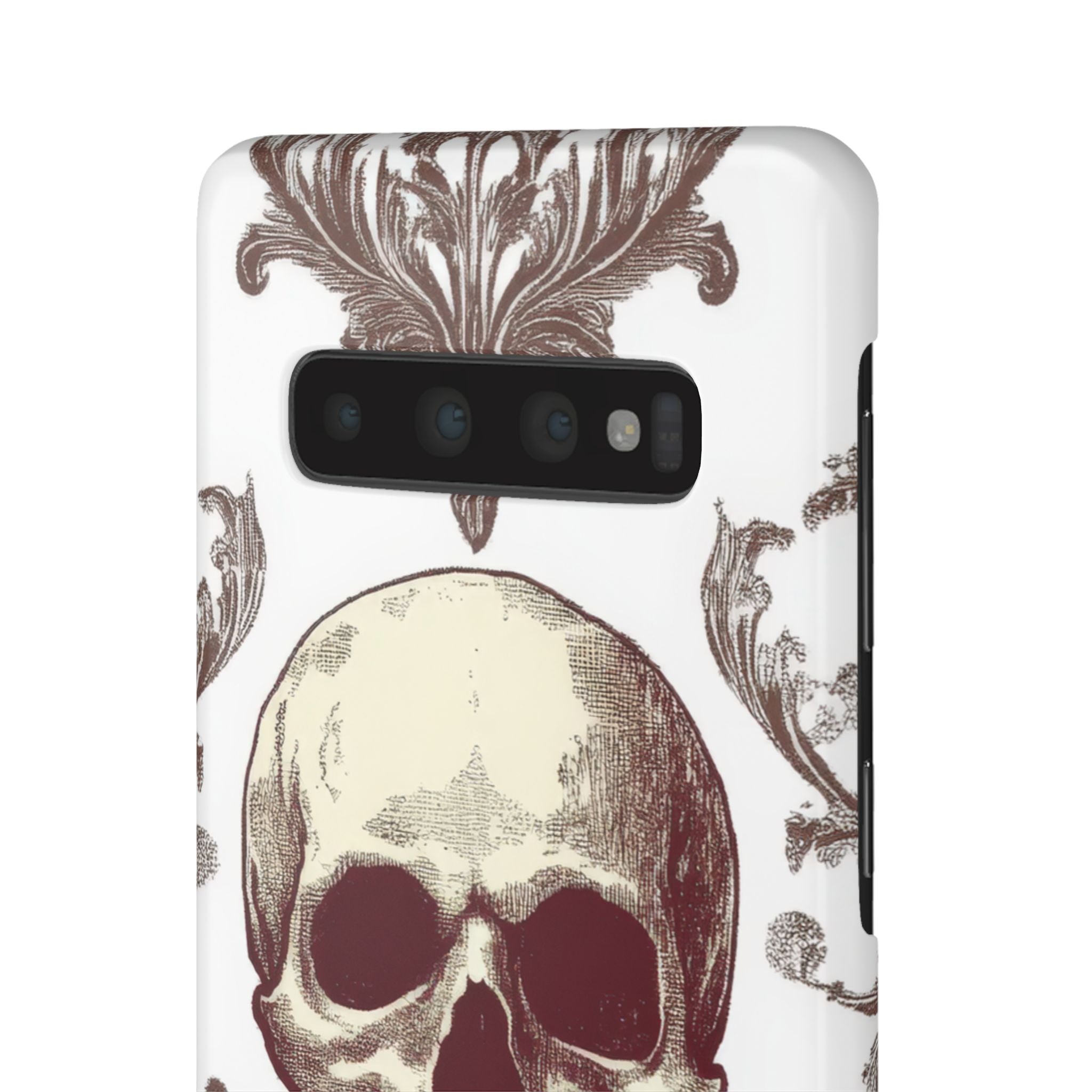 Gothic Skulls and Ornate Foliage Samsung S10 - Slim Phone Case