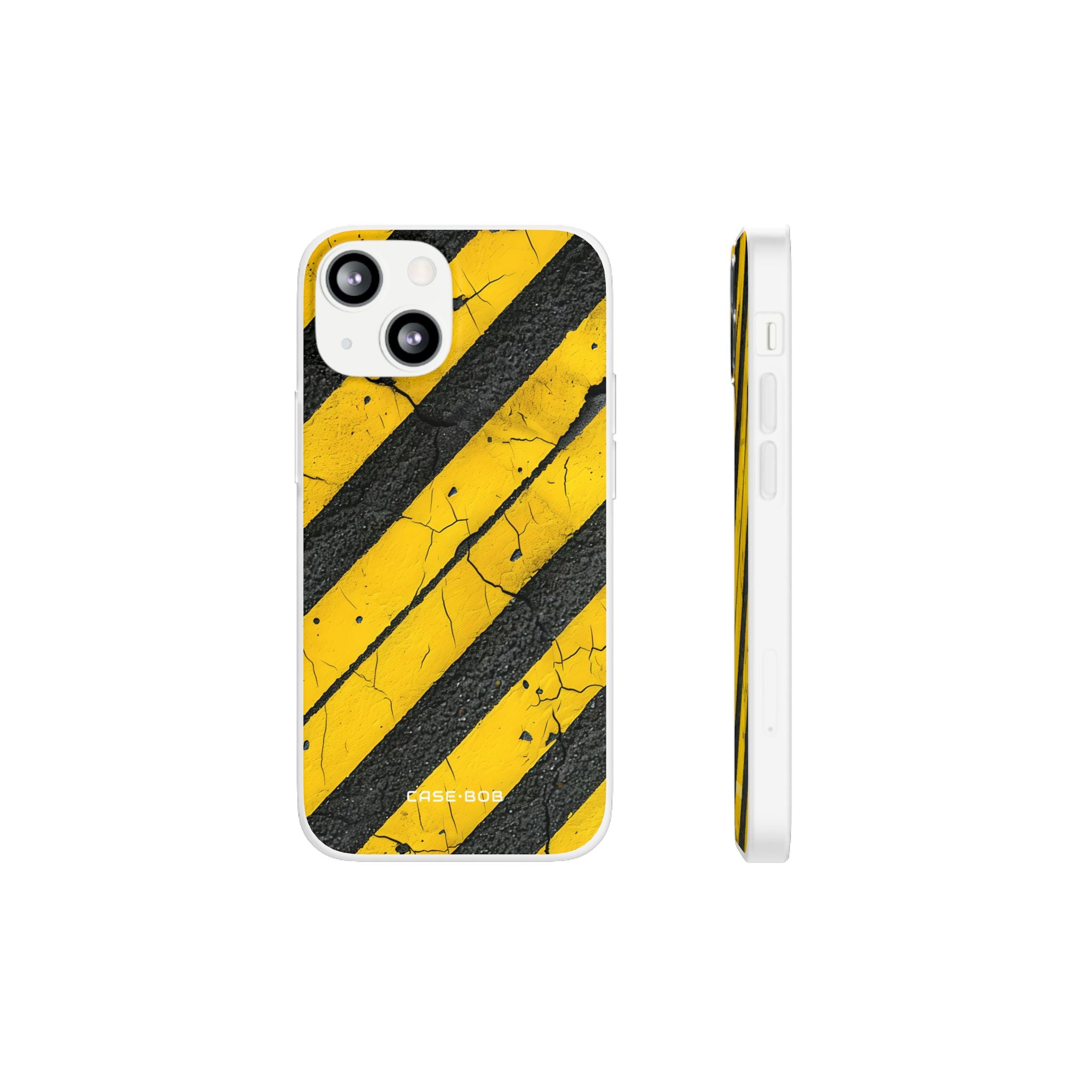 Yellow Stripe Distress iPhone 13 mini Case - Soft