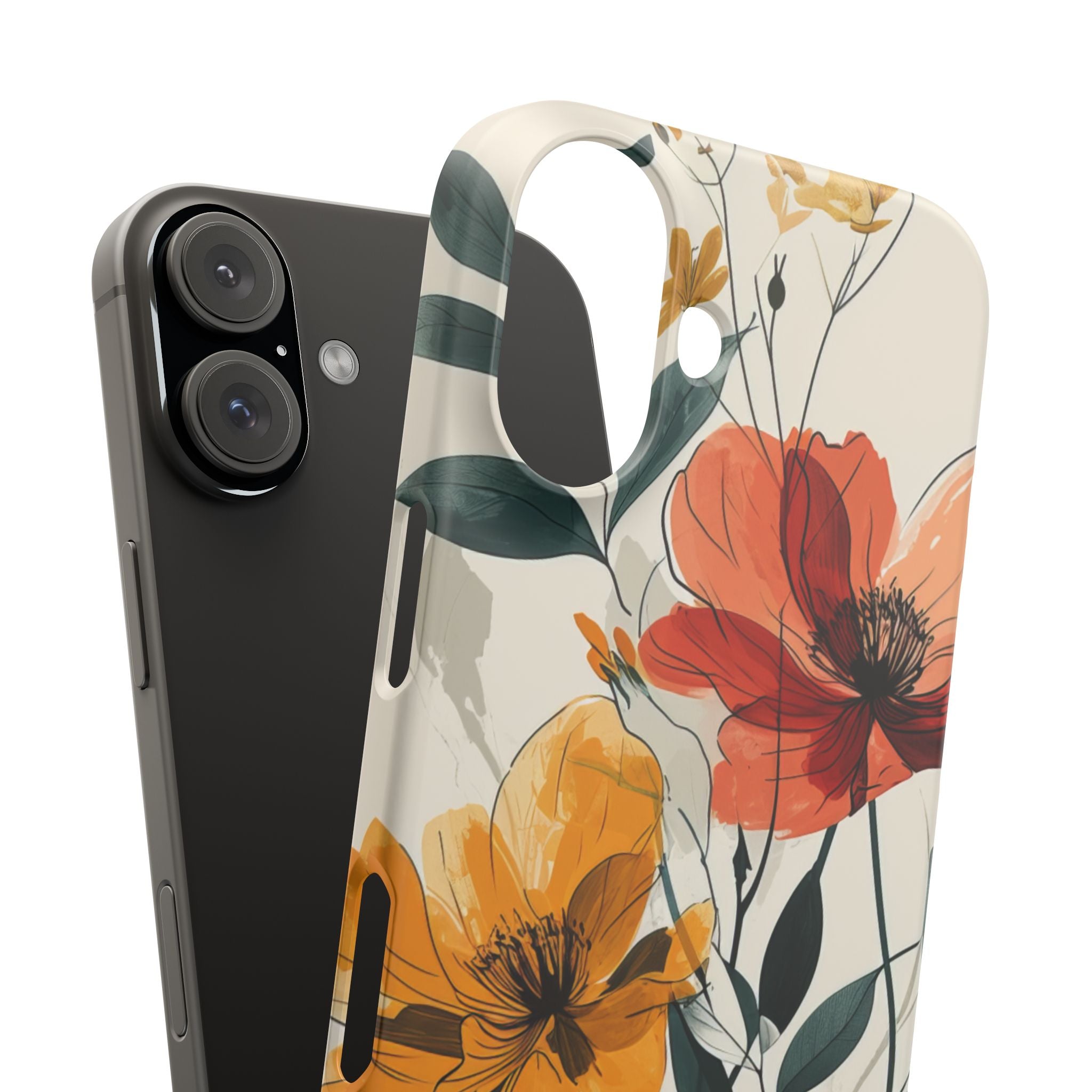 Elegant Floral Harmony iPhone 16 - Slim Phone Case