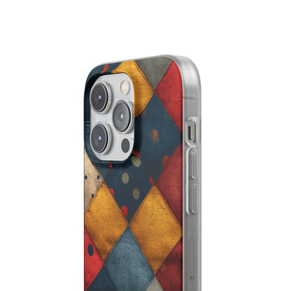 Blue Red Patchwork - Flexi iPhone 14 Phone Case