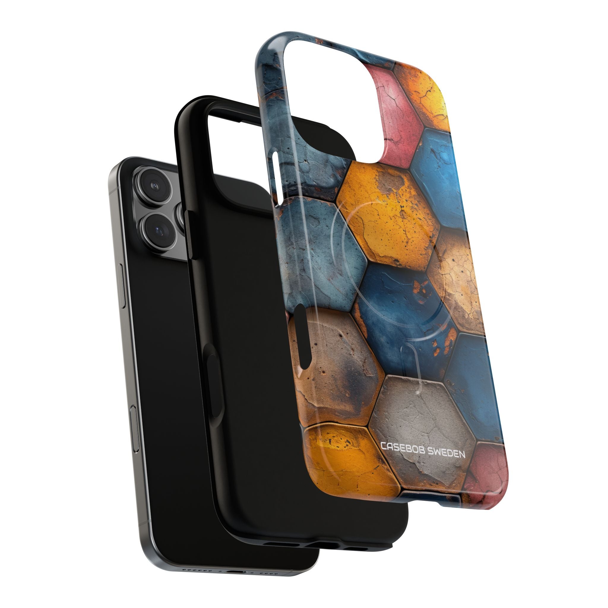 Rustic Geometric Tiles - Tough + MagSafe® iPhone 16 Phone Case