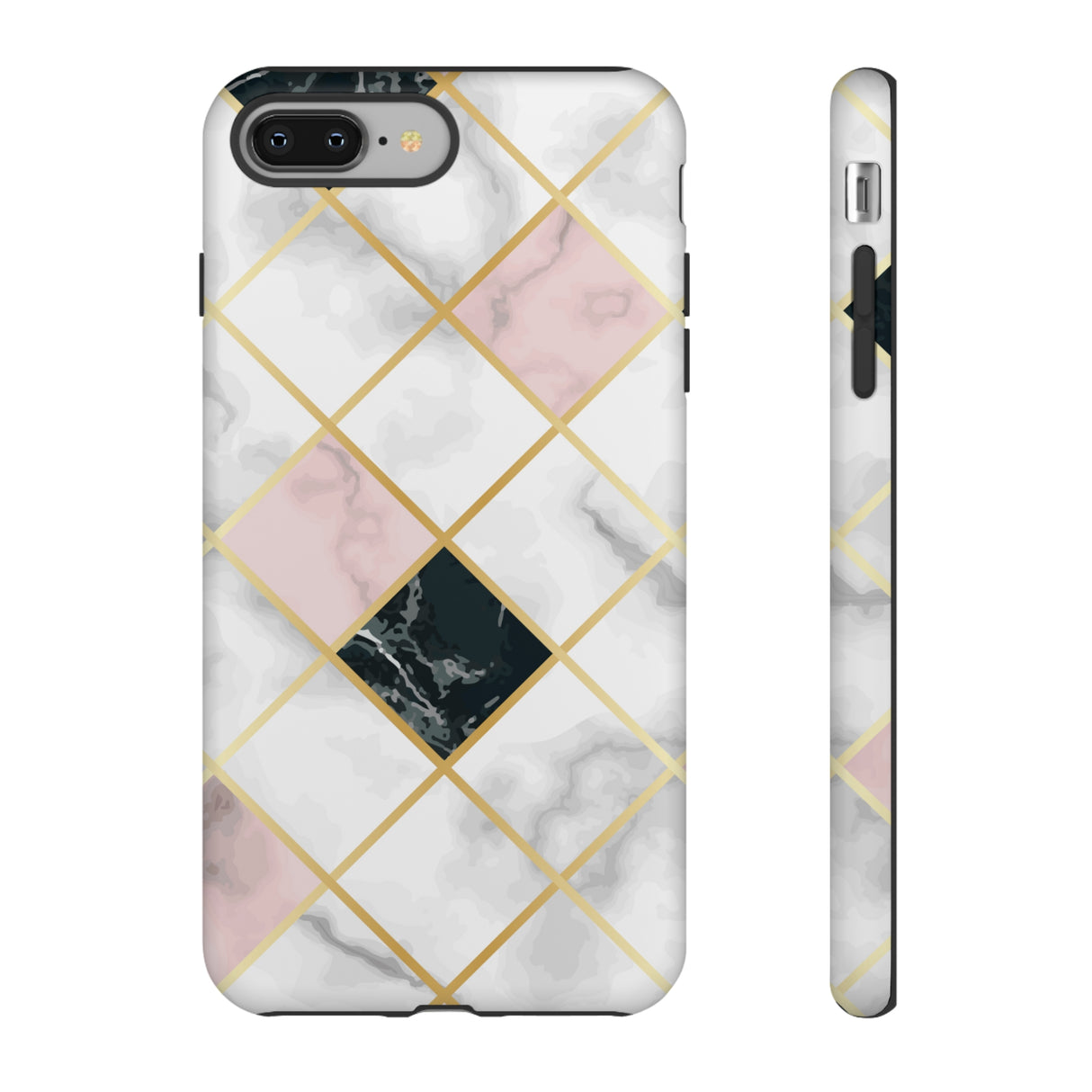 Pink Marble Geometric iPhone Case (Protective) iPhone 8 Plus Matte Phone Case