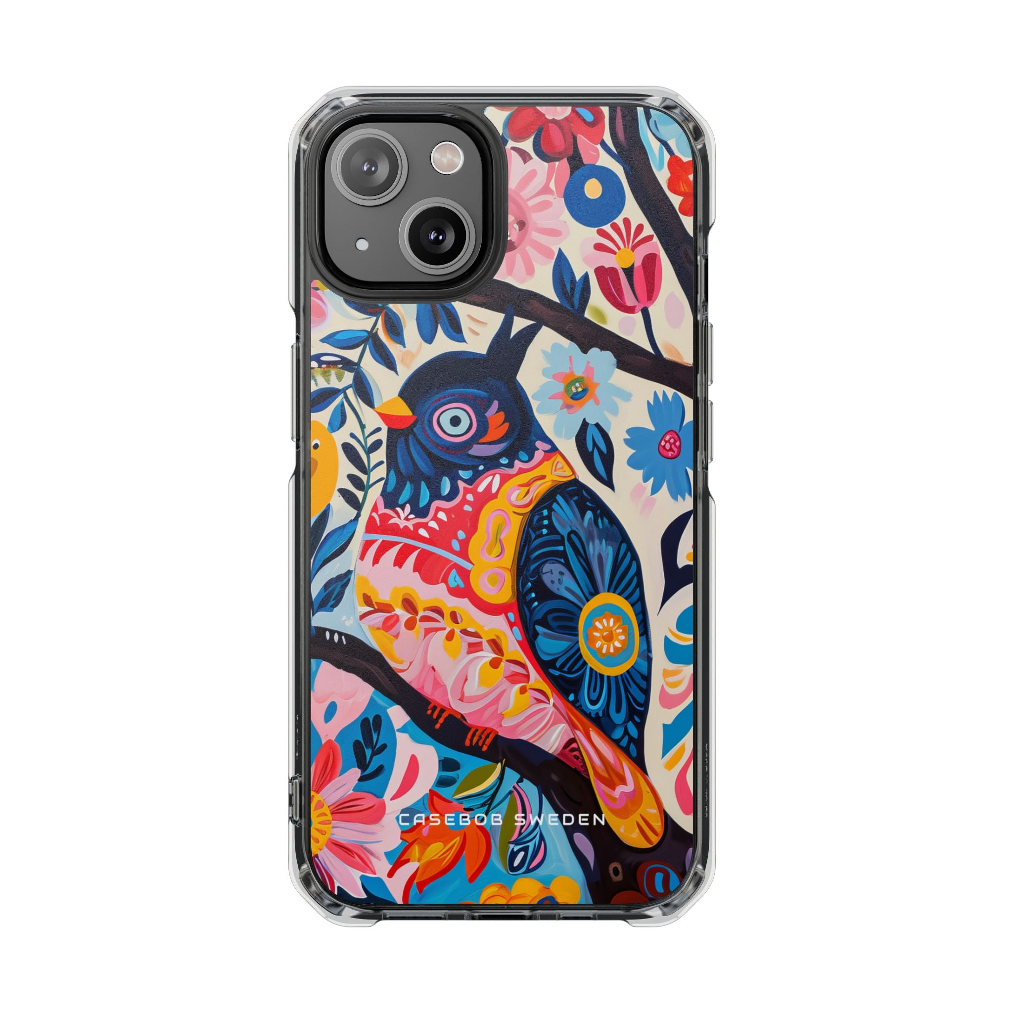 Whimsical Vintage Owl with Floral Charm iPhone 14 - Clear Impact Phone Case