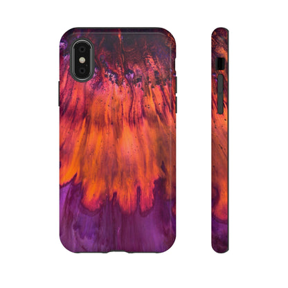 Orange Flow Ink Art iPhone Case (Protective) iPhone XS Glossy Phone Case