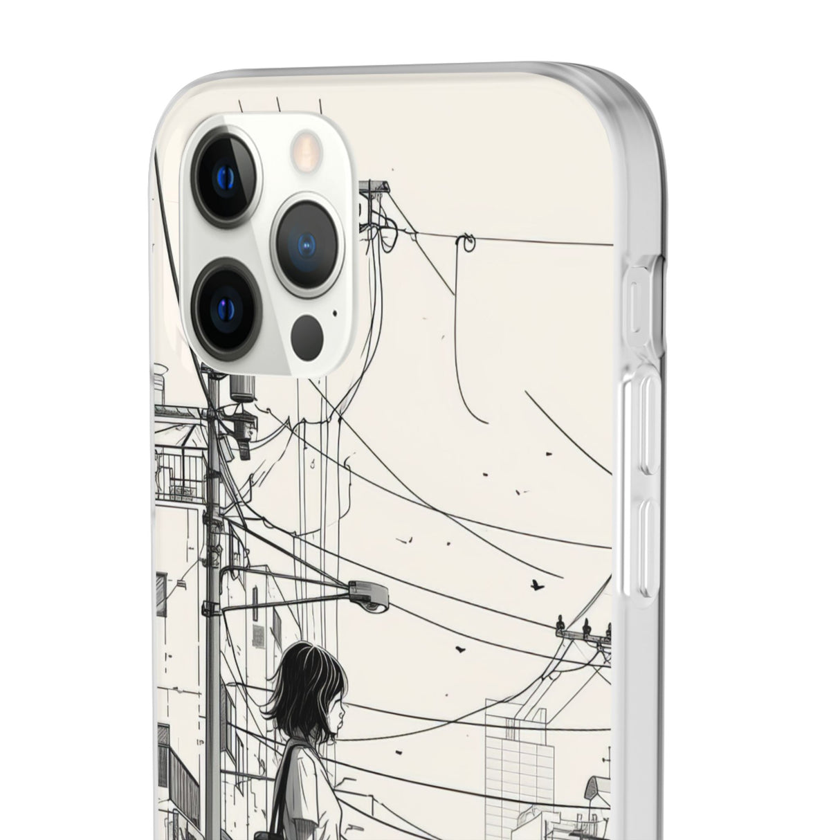 Urban Solitude Sketch | Flexible Phone Case for iPhone