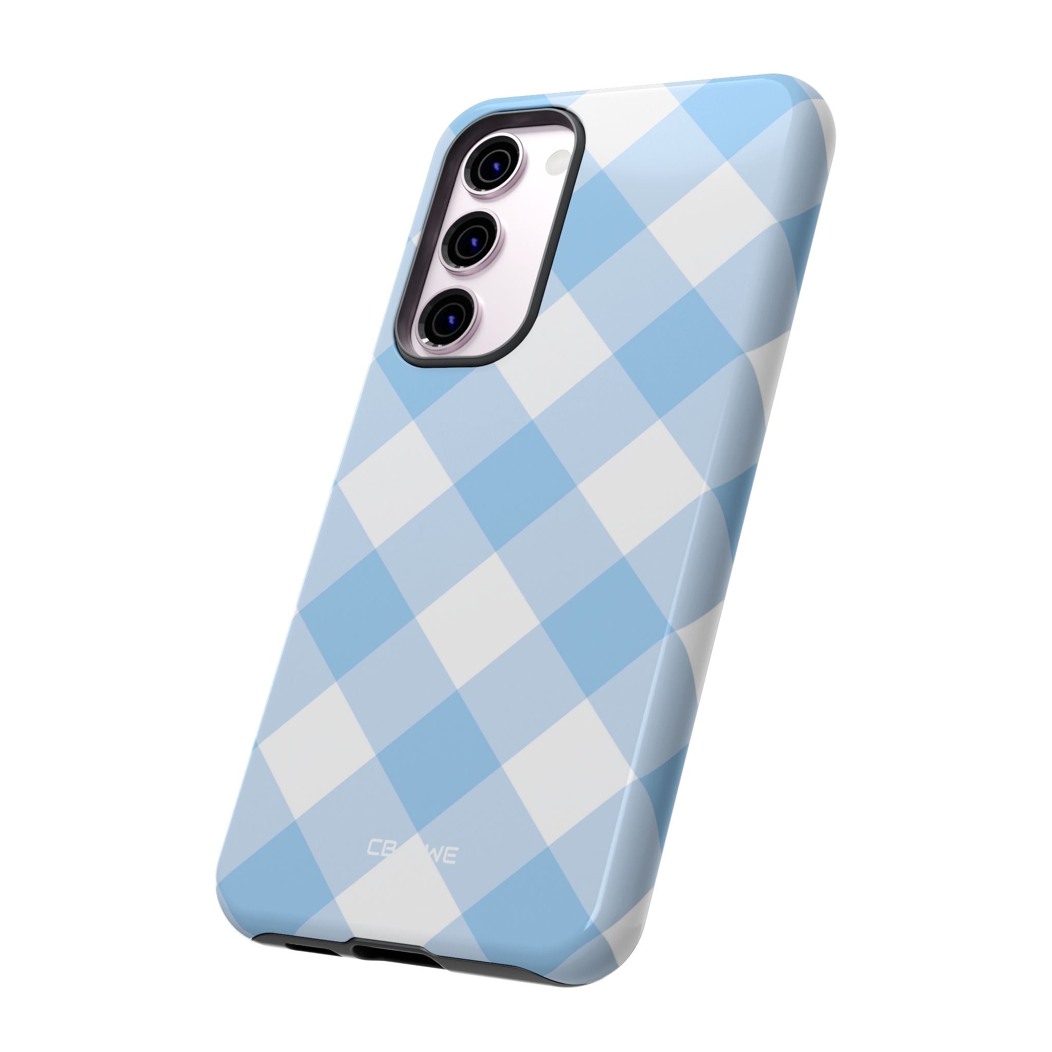 Soft Blue Gingham Elegance - Samsung Case