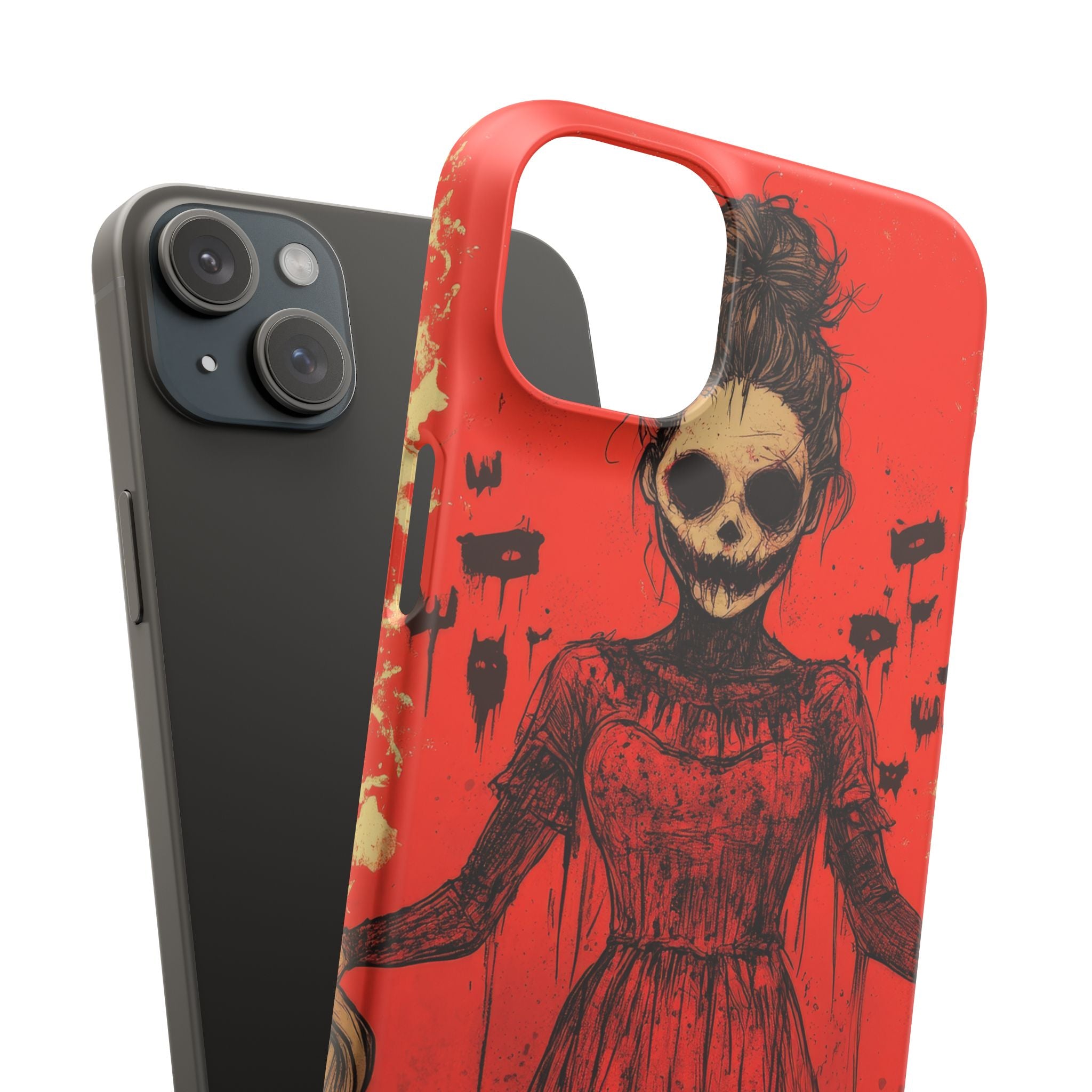 Haunting Scarlet Descent iPhone 15 - Slim Phone Case