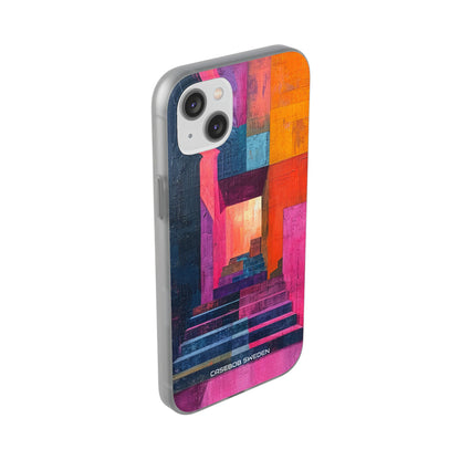 Pink Orange Geometry - Flexi iPhone 14 Phone Case