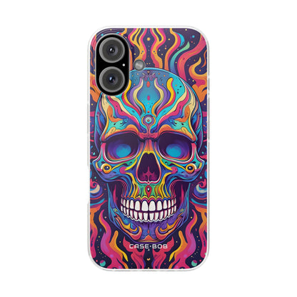 Flaming Skull iPhone 16 Case - Soft