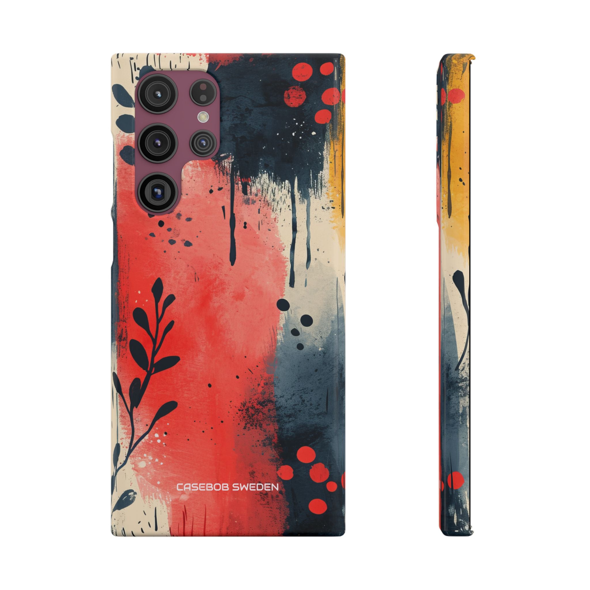 Red Blue Abstract Florals - Slim Samsung S22 Phone Case