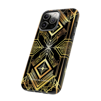 Golden Geometric Opulence iPhone 14 - Tough Phone Case