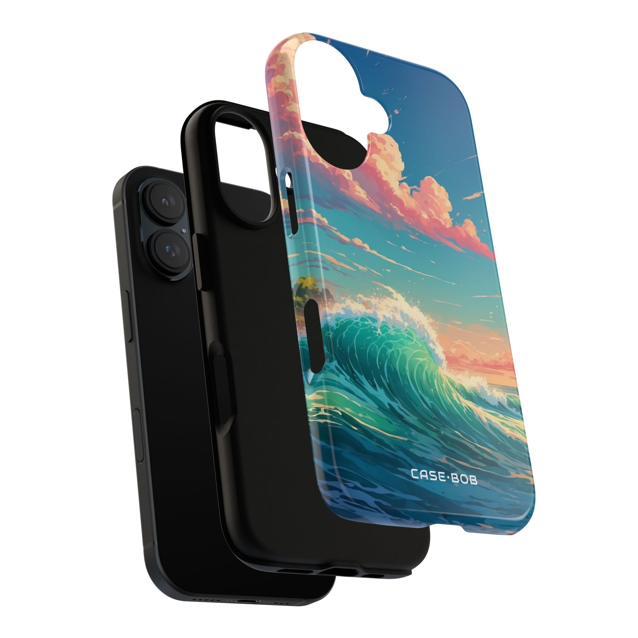 Turquoise Curl iPhone 16 Case - Tough