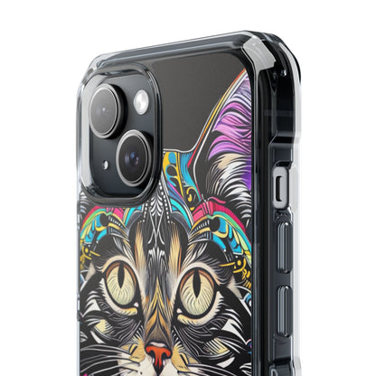 Psychedelic Cat Mirage iPhone Case - Impact
