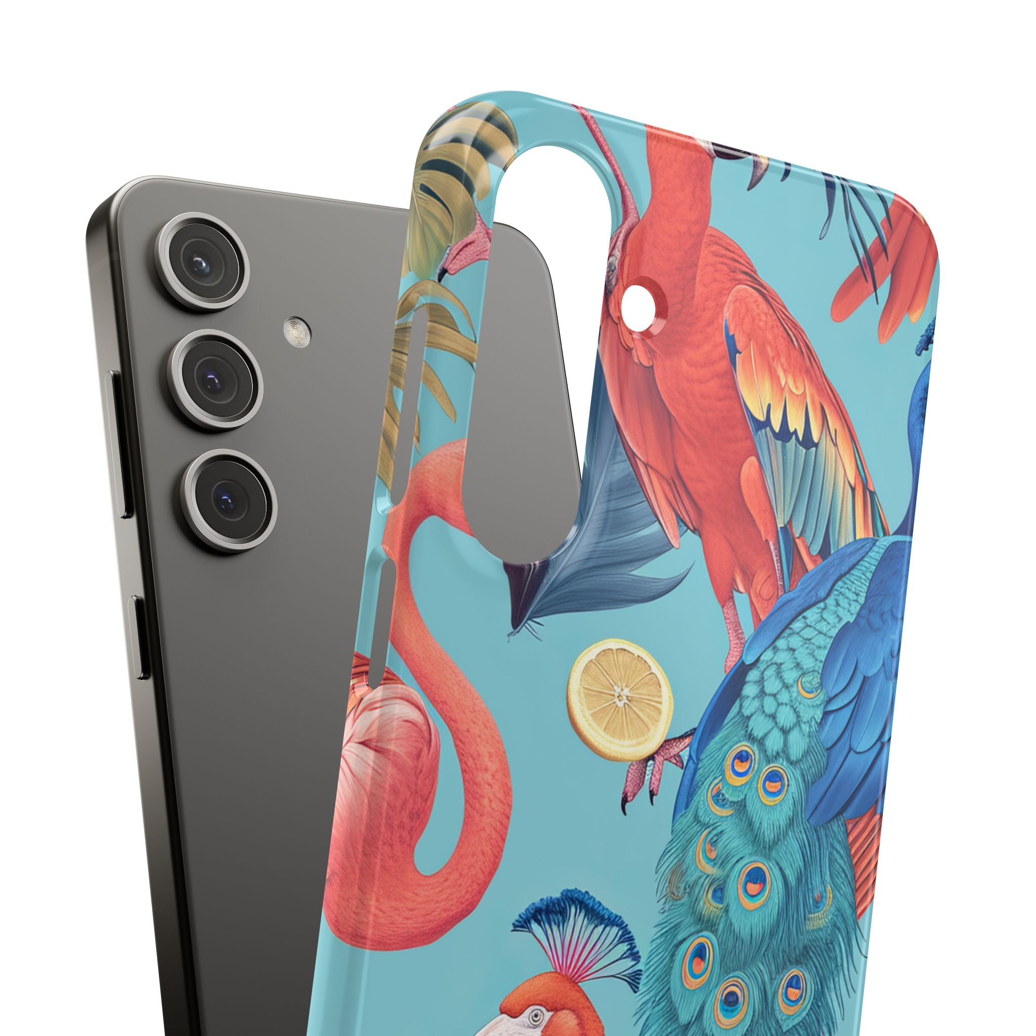 Tropical Flamingo Bliss - Slim Samsung S24 Phone Case