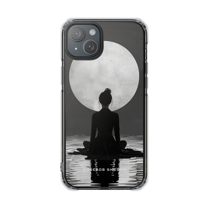 Zen Serenity Moon Reflection iPhone 15 - Clear Impact Phone Case