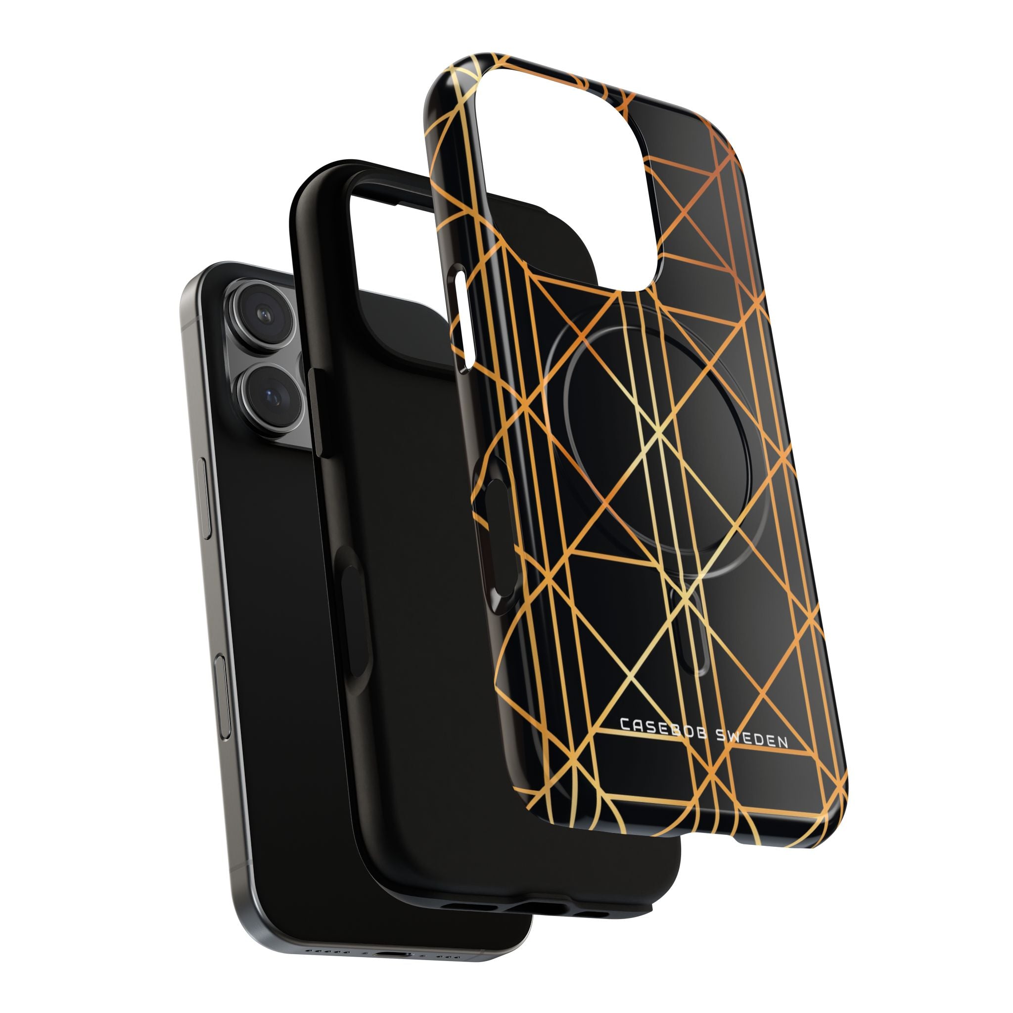 Golden Geometric Elegance iPhone 16 | Tough+ Phone Case