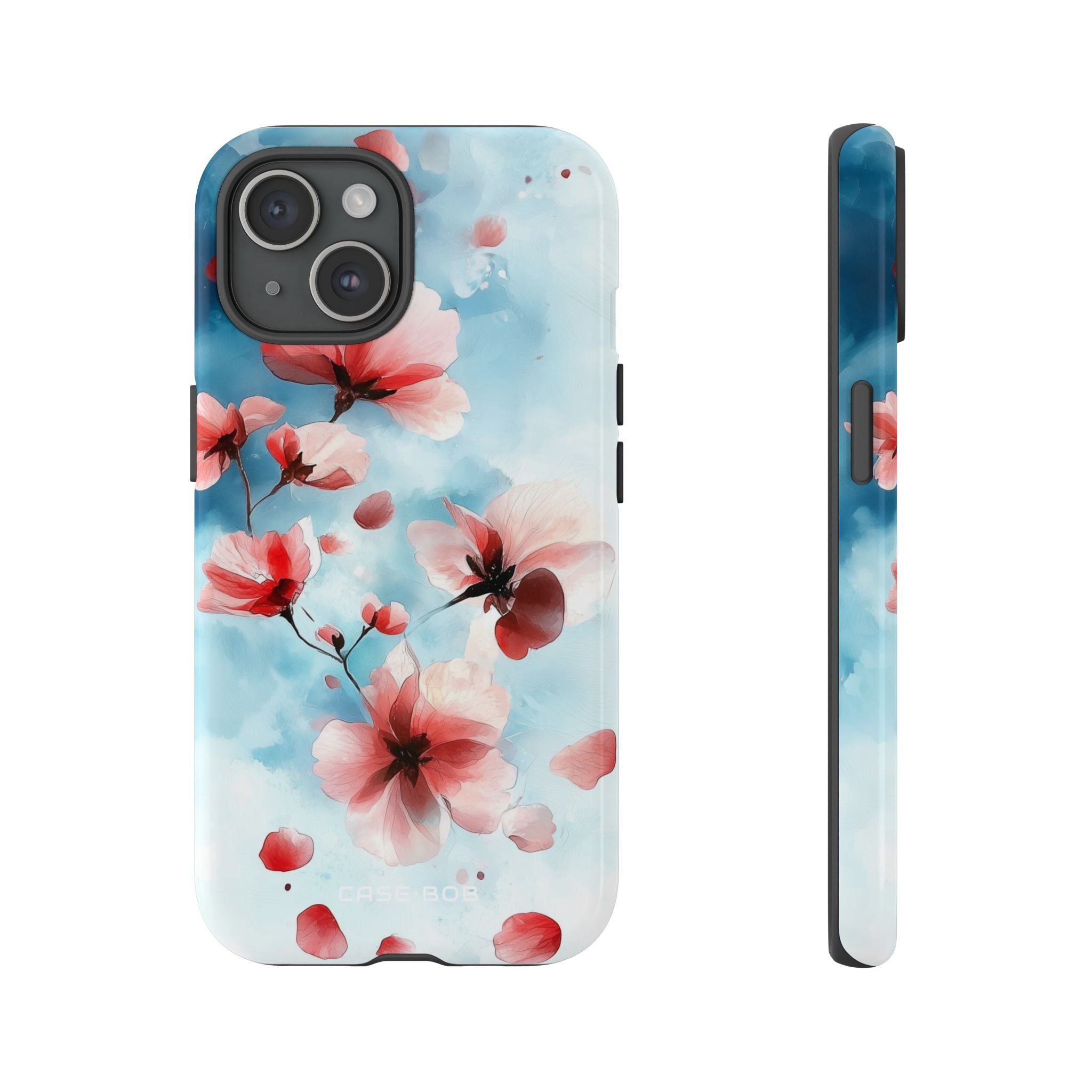 Pink Blossom Drift iPhone 15 Case - Tough