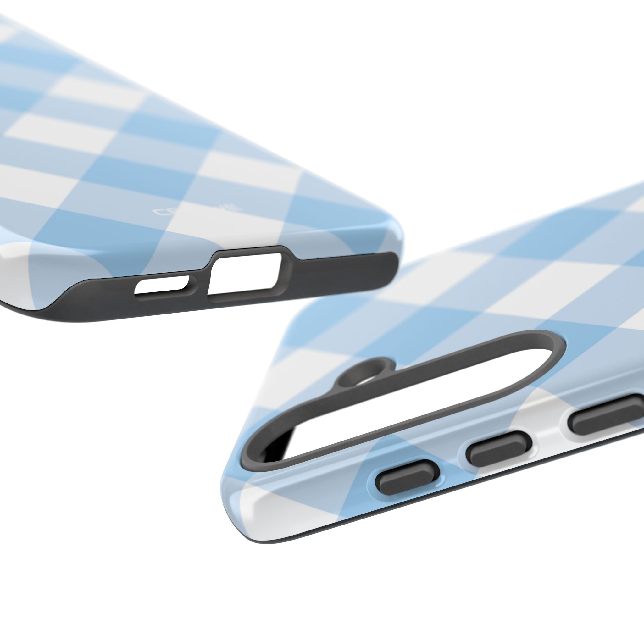 Soft Blue Gingham Elegance - Samsung Case